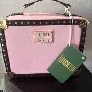 Loungefly Pink and Gold Wicked Cosmetic Case